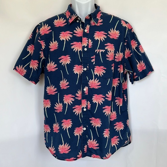 Old Navy Other - Old Navy Large Blue/Pink Tropical Button Down Casual Shirt